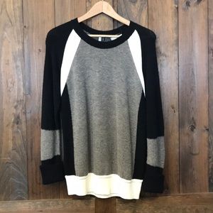 Faith Connexion gray/black/white patchwork sweater